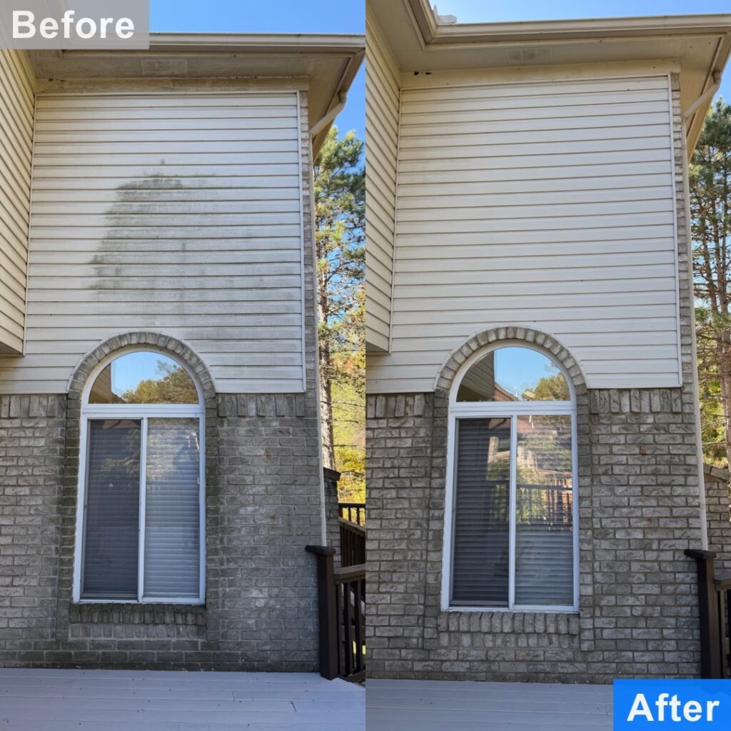 Pressure washing results on siding, brick and exterior surfaces in Warren, MI